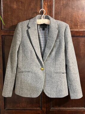 J CREW CAMPBELL BLAZER IN DONEGAL GRAY